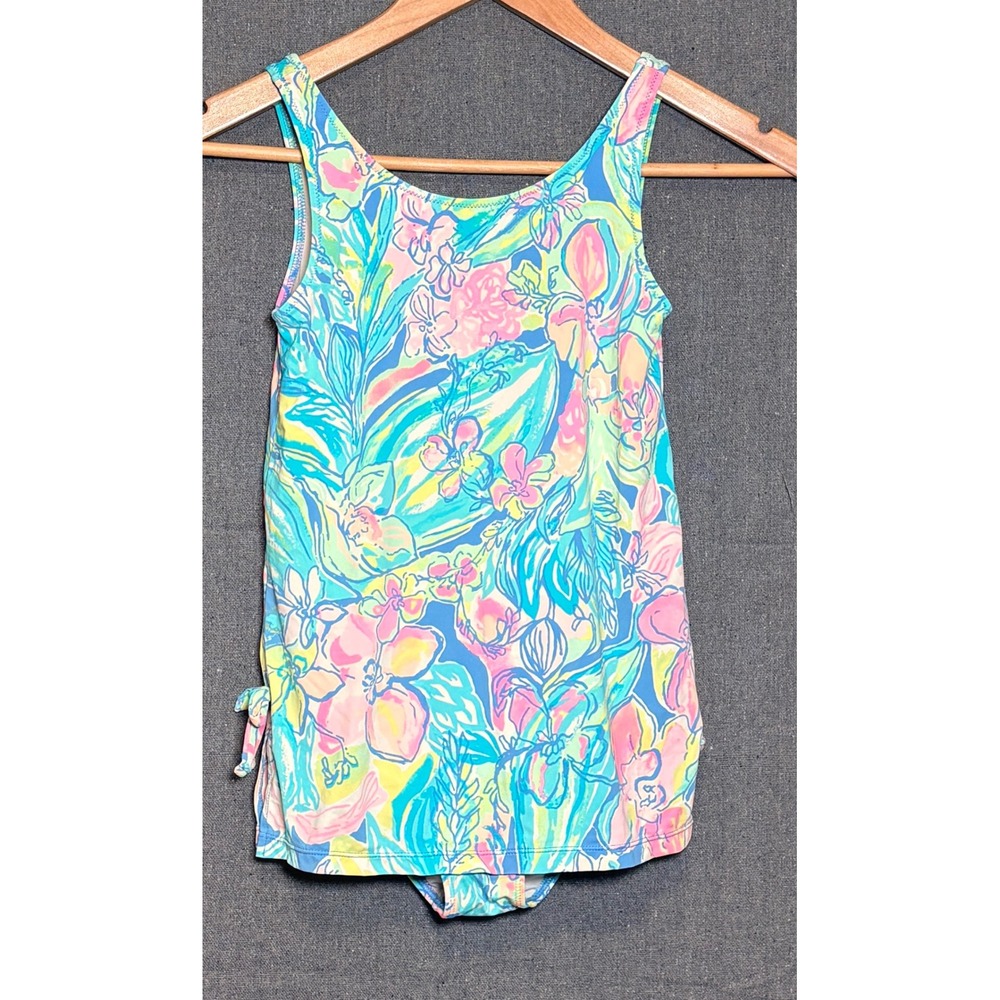 Lilly Pulitzer Girls Multicolor Floral Tankini Swimsuit Set Size 10